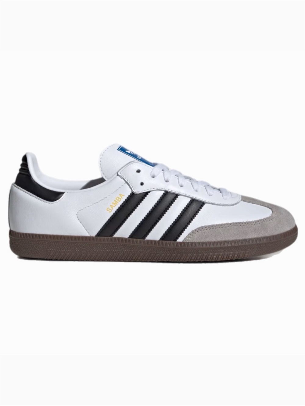 adidas Samba White with Black Stripes and Gray Suede